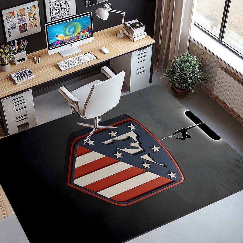 Atletico Madrid Pattern Rug, Indoor/Outdoor Mat, for Picnic, Gameroom, Bedroom, Office, Living Room, Home Decor Carpet, Birthday Gift