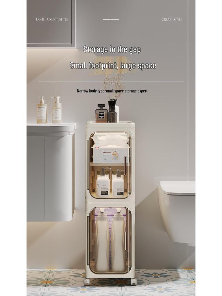 Foldable Bathroom Gap Storage Cabinet with Drawers