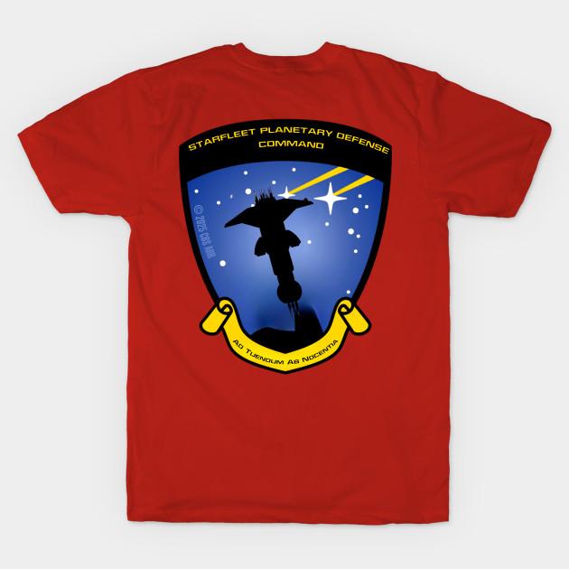 

Men Black Print T-shirt Starfleet Planetary Defense Command No-Cut Transfer Paper Print Cotton Tshirt 3XL красный