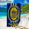 Custom Name Atlético Rosario Central Beach Towel - Soft, Ultra-Absorbent Microfiber, Lightweight, Perfect for Beach, Parties, Travel, Camping