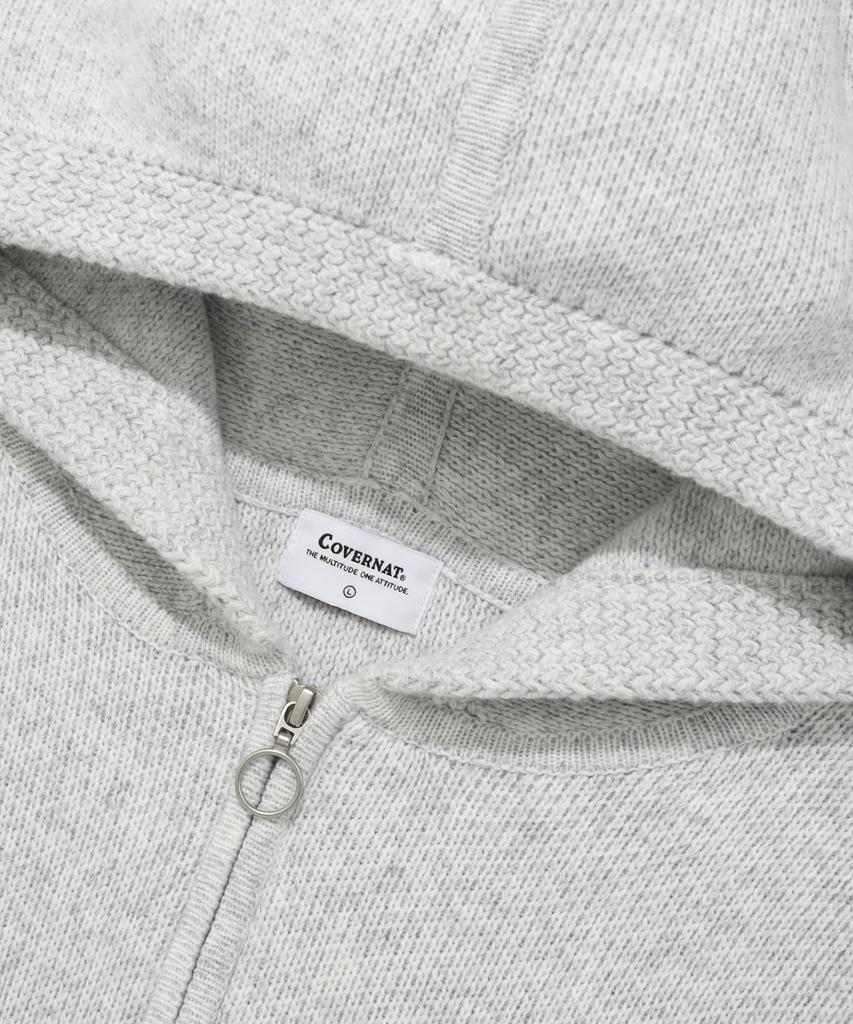 COVERNAT C Logo Lambswool Zip-Up Hoodie Knit Gray