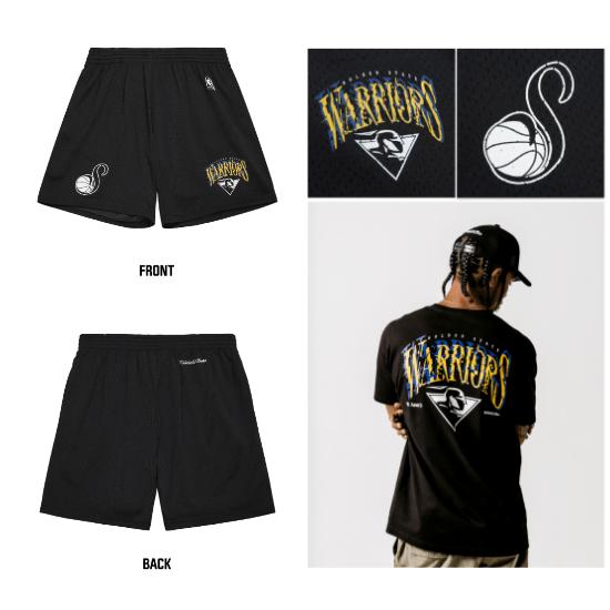 BTS [SUGA X NBA] GLITCH SHORTS (WARRIORS) S