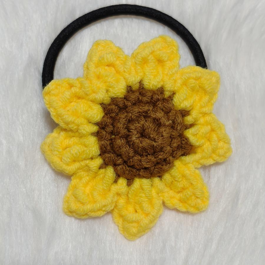Sunflower Hair Rope, Ladies' Mori Style Sweet Hair Tie, Sunflower Creative Crochet Hair Additions, Rubber Band, Bridesmaid Bracelet, Gift