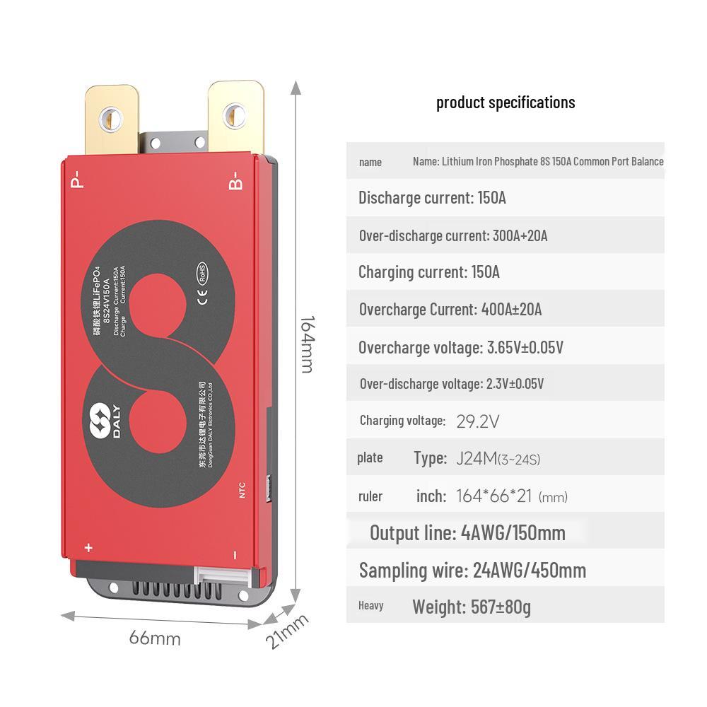 Dali BMS Battery Protection Board 3S-24S 150A/200A with Temperature Control for Tricycle Energy Storage