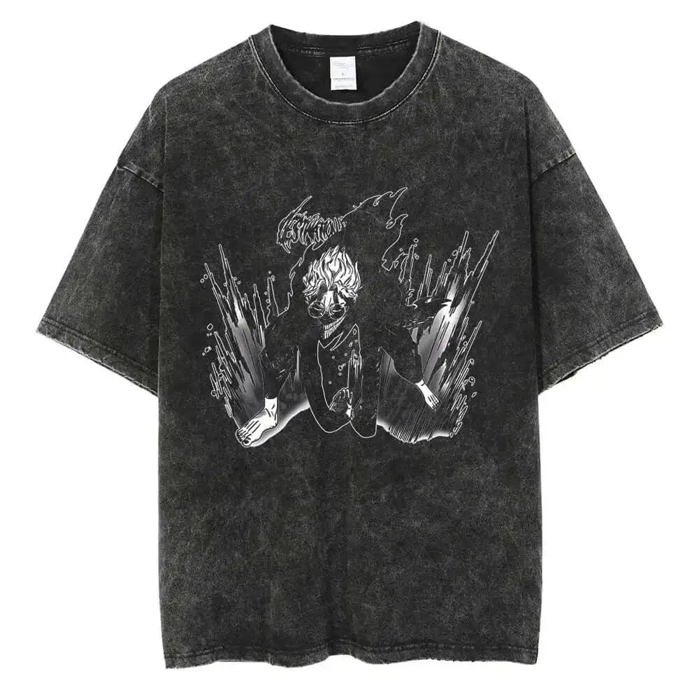 Dandadan Ken Takakura T-shirt Washed Vintage Loose High-end Luxury Hot Product Oversized High Quality Unisex Couples Manga Tees