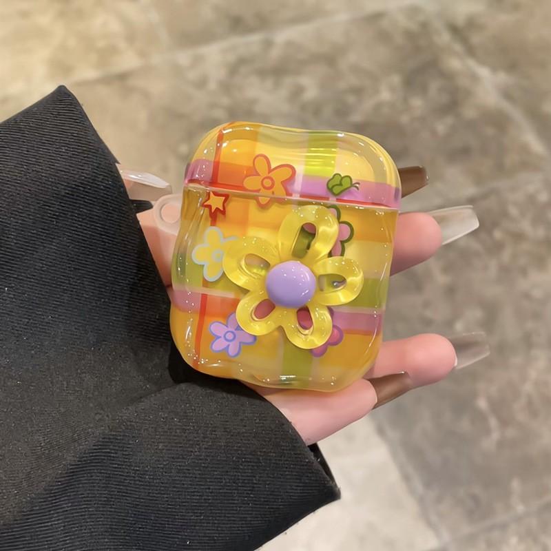 

Ins Style 3D Flower Suitable Airpodspro3 Headphone Cover Apple Bluetooth Protective Case 4th Generation Pro2 Soft New AirPods 1 2 Generation