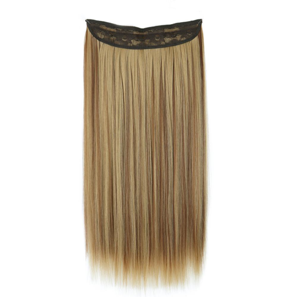 MERISIHAIR Blond deschis Extensii de păr lung și drept natural Fibră sintetică Purtare zilnică Cosplay Linie de pește invizibilă Postiță
