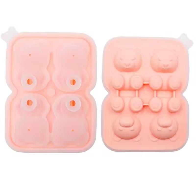 Cute Teddy Bear Ice Cube Making Mold Splash-proof And Easy To Fall Off, For Refrigerator With Container, Cute Bear Ice Cube Tray