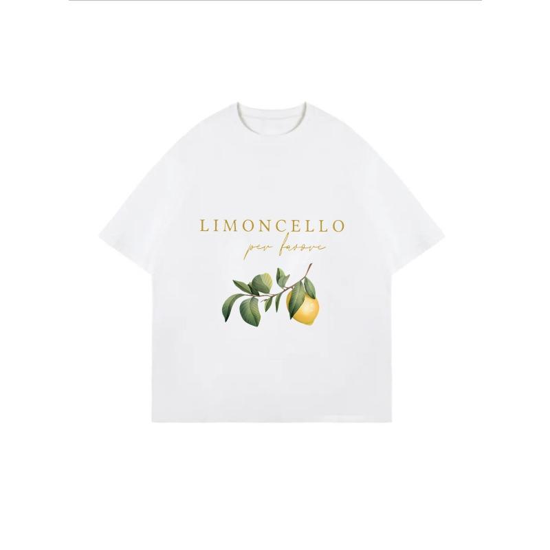 T-shirt Bianca Oversize Con Stampa Limone Limoncello Per Passione Per Abbigliamento Casual E Outfit Estivi