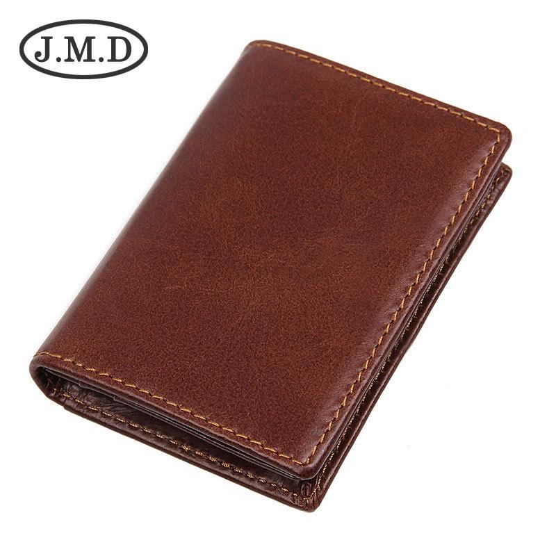 Jiameida Vintage Leather RFID Anti-Theft Unisex Coin & Card Wallet