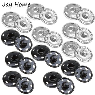 50PCS 8/10MM Sew-On Snap Buttons Metal Fastener Buttons Press Studs Buttons for Sewing Jeans Clothing DIY Garment Accessories