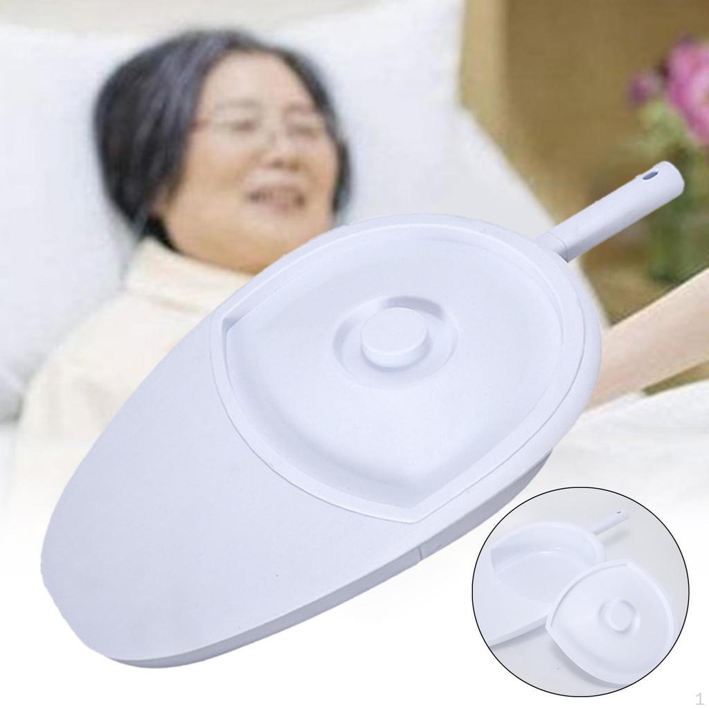 Elderly Bedpan Pee Container with Handle Stable Reusable Smooth Easy To Clean Practical Toilet Bowl