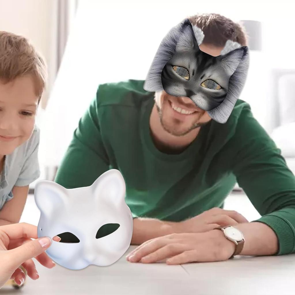 Handmade graffiti DIY cat mask fox mask painting set black cat