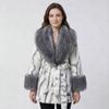 Veste en fourrure de renard de longueur moyenne et longue avec ceinture intégrée à la taille Automne et Hiver Veste en fourrure de vison Chaleur Tempérament