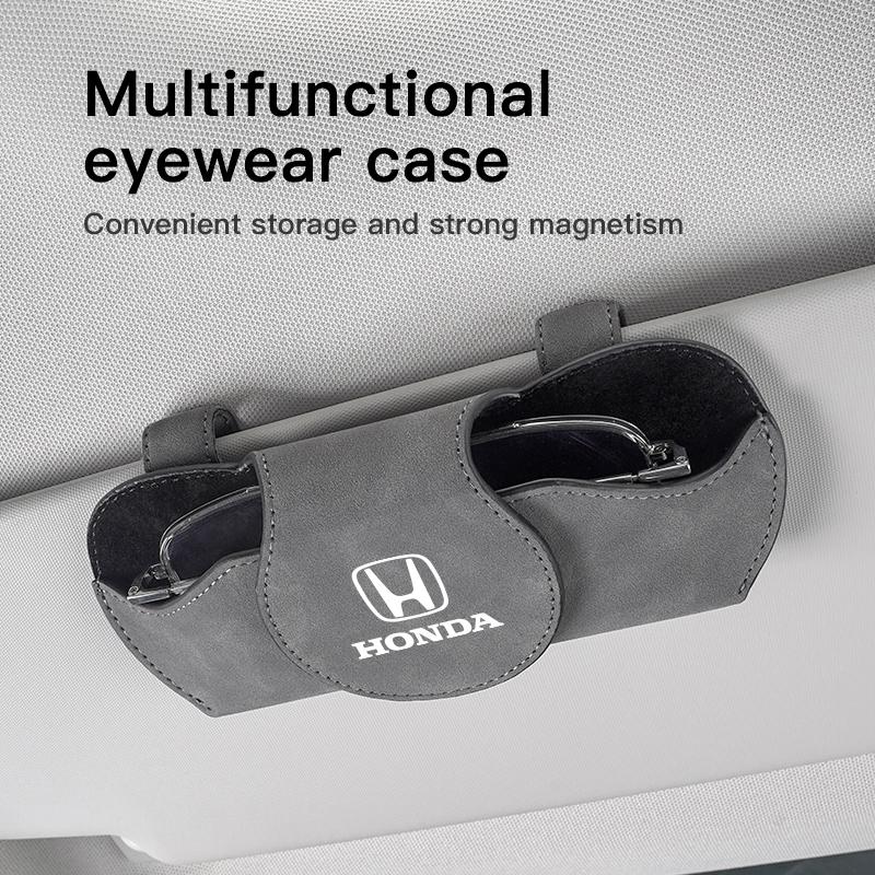 Car Glasses Box Suede Leather Sunglasses Storage Case For Honda Civic Accord Crosstour Spirior Odyssey Avancier UR-V Sienna CR-Z UQ8