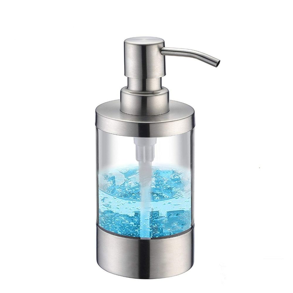 350ml Fassungsvermögen Handdesinfektionsmittel-Spender 304 Edelstahl Duschgel-Spender Spülbeckenmontage