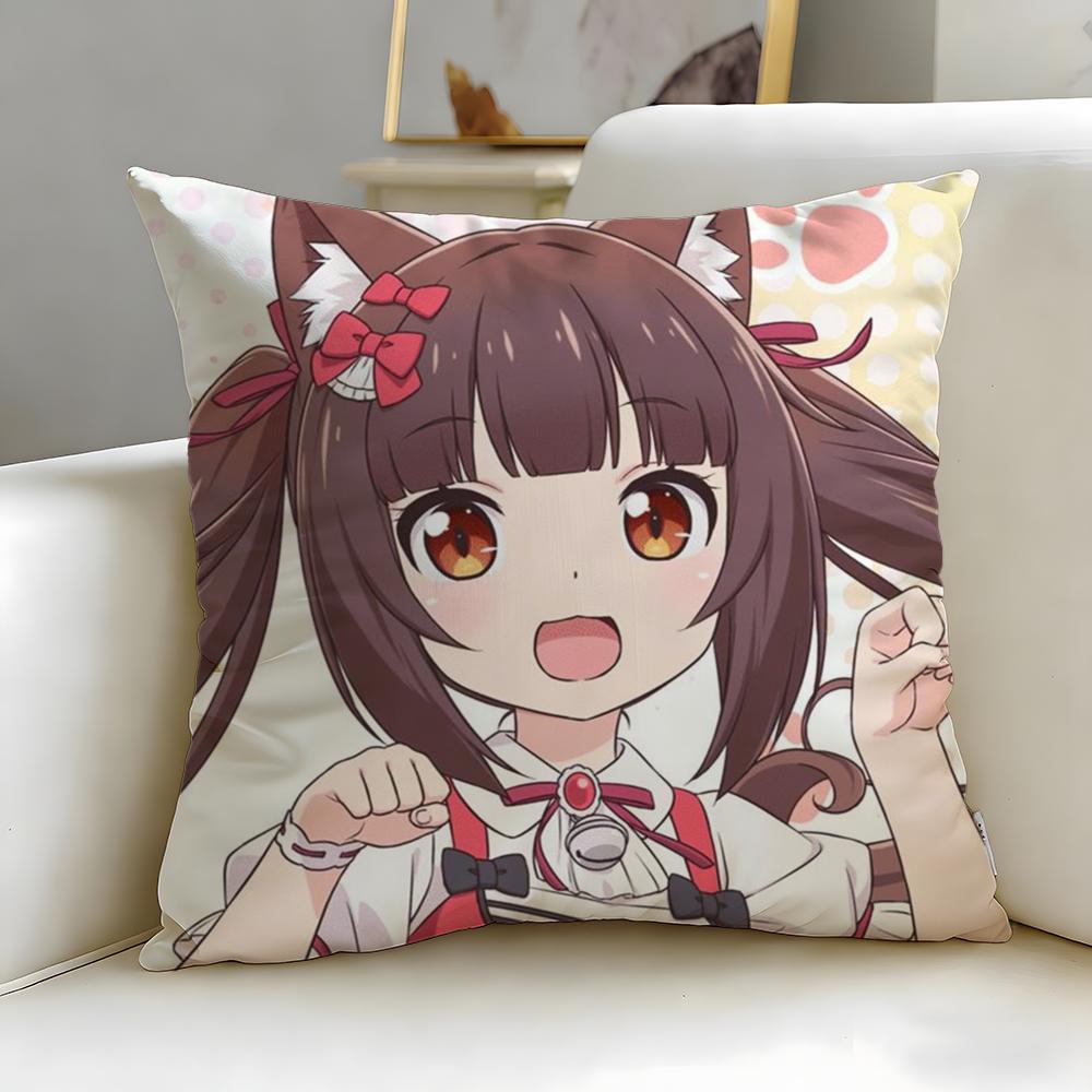 Beliebtes Spiel Nekopara Kissenbezug Weich Leicht zu waschen Kissenhülle Vielseitig für Sofa Bett Reisen und Büro