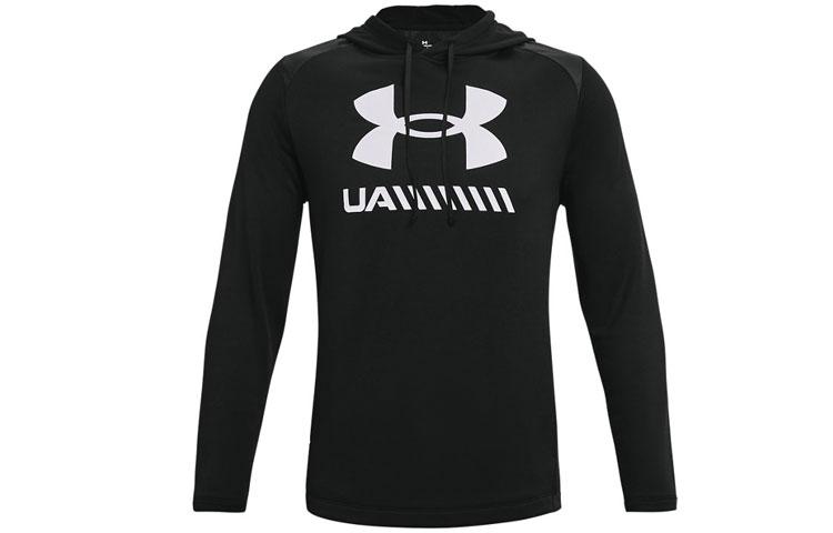 Under Armour Tech Sweatshirts Men s Black Hooded Moderate Regular 1363663-001 XXL