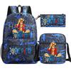 Anime ONE PICEC Backpack Monkey D Luffy Capacity Casual Student SchoolBag 3pcs Lightweight Women Men Travel Casual Mochilas