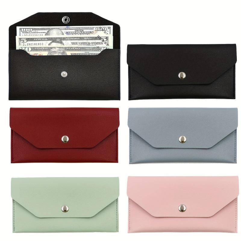 Leather Wallet Folder Card Holder Unisex Ultra Slim Durable Pu Organiser Waterproof Storage Pouch Cash Envelope Business