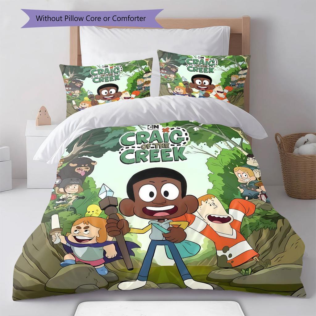 Creek Fun Bedding Quilt Set Quilt Cover Pillowcase Home Decoration Birthday Gift (1 * duvet cover + 2 * pillowcase, without core)