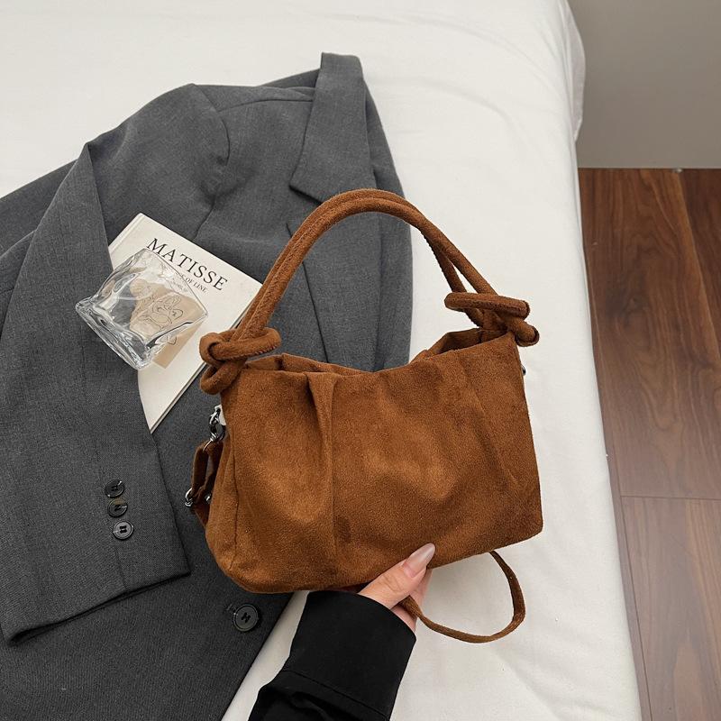 Retro Suede Simple Crossbody Bag Women Handle Bag Casual Comfortable And Versatile Texture Shoulder Commuting Bag