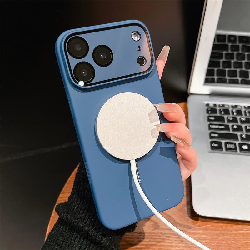 Ultrathin PC Metal Ring Magnetic For Magsafe Matte Case For iPhone 17 16 15 14 13 12 11 Pro Max Glass Lens Protection Hard Cover