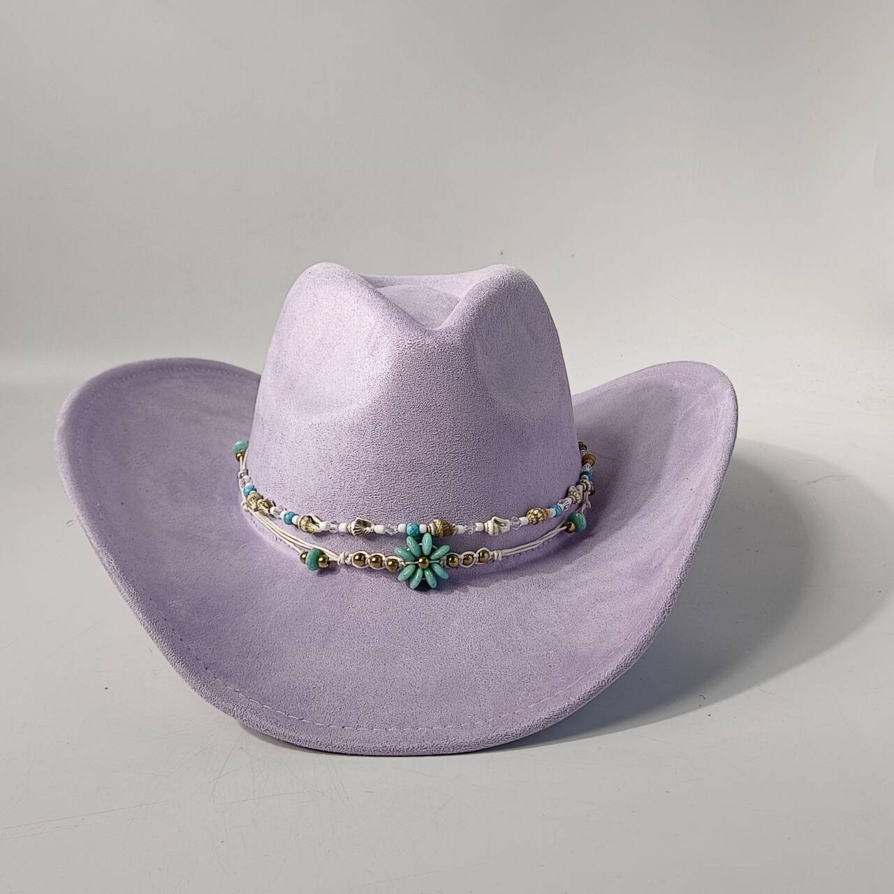 Freedom Outdoors Women's Light/Purple Suede Western Cowboy Hat, Retro Gentleman Cowboy Hat For Men And New Accessories, Straw Hat, Men's Hat 56-58Cm