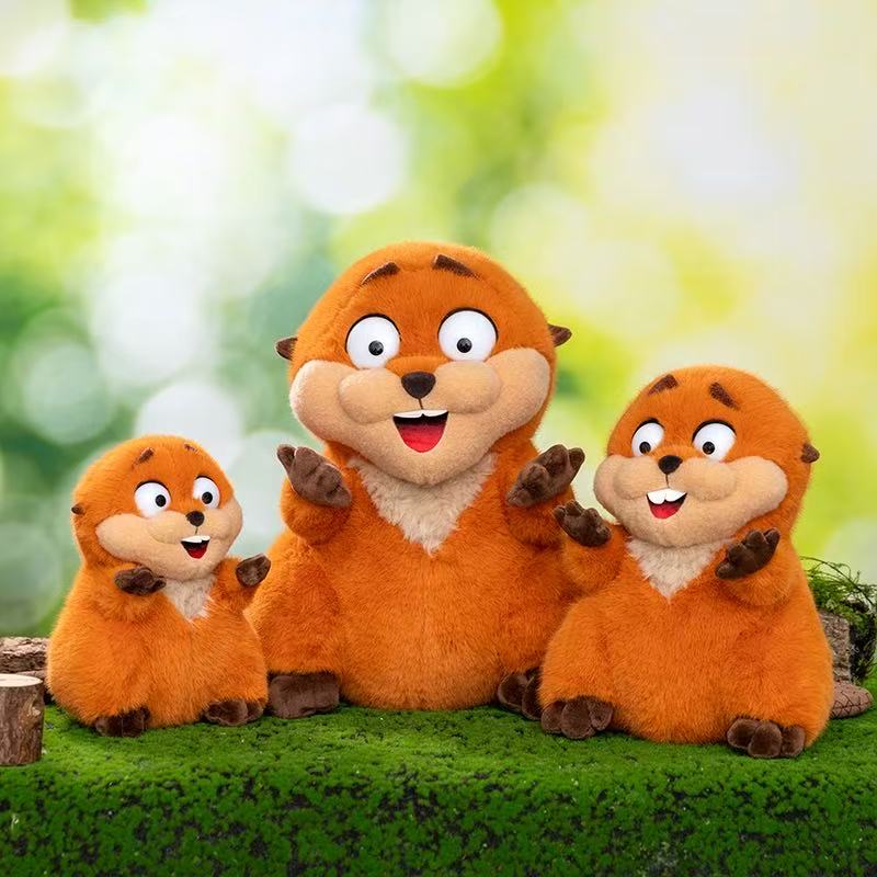 Kawaii Orange Beaver Plush Toy Handmade Doll Cartoon Anime Cute Pillow Home Decoration Children's Birthday Gift Doll