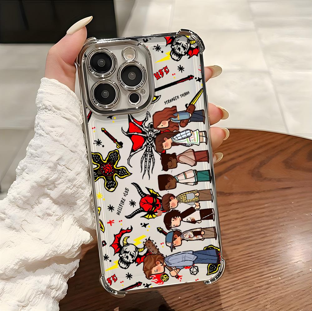 Luxury S-Stranger Things Plating Phone Case For Samsung A37 A57 A07 A36 A16 A06 A35 A55 A15 A54 A34 A24 A14 A05 A04 4G 5G
