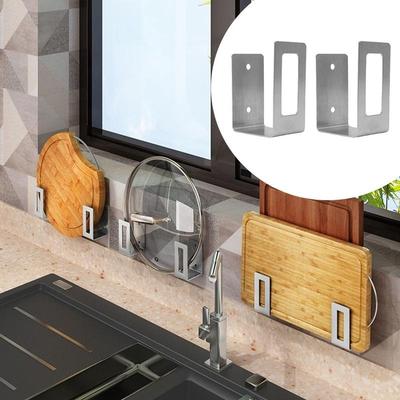 2 Stück Edelstahl Schneidebrett Aufbewahrungsregal Platzsparend Wandmontiert Topfdeckelhalter