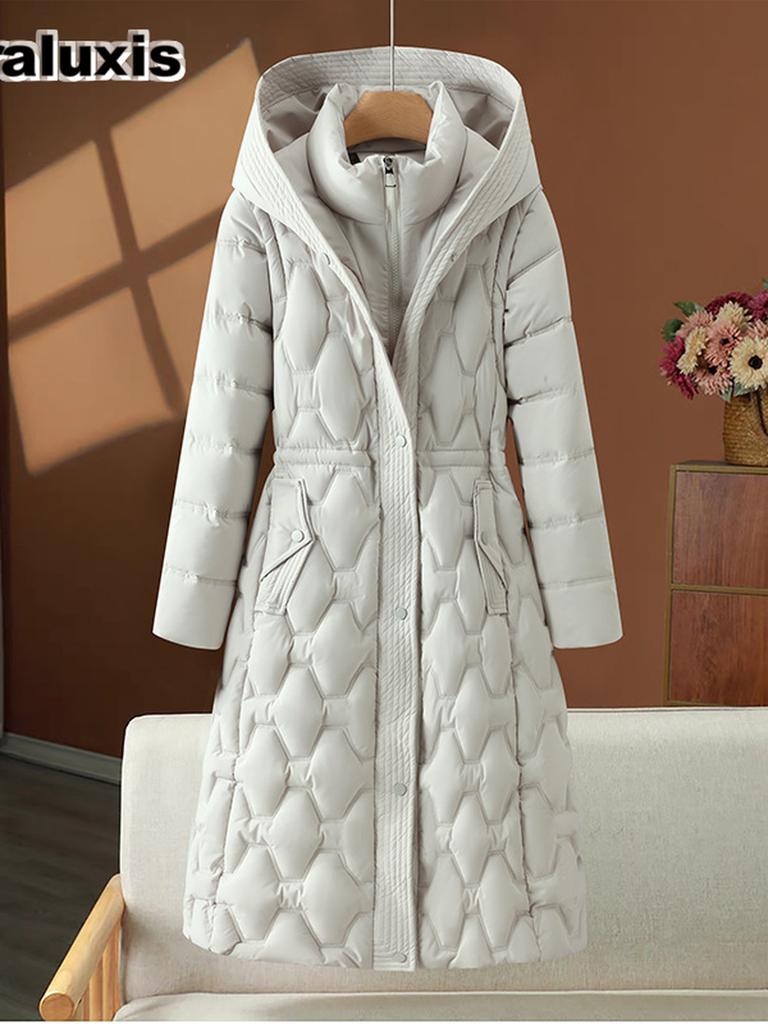 New Slim Fit Long Down Coat Winter Fashion Women's Puffer Cotton Jacket