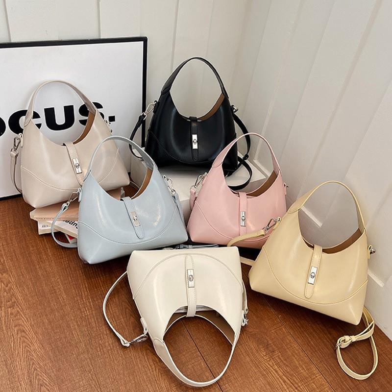 Elegant Minimalist Single Shoulder Bag With Snap - PU Water Bucket Tote Daily Commute Travel