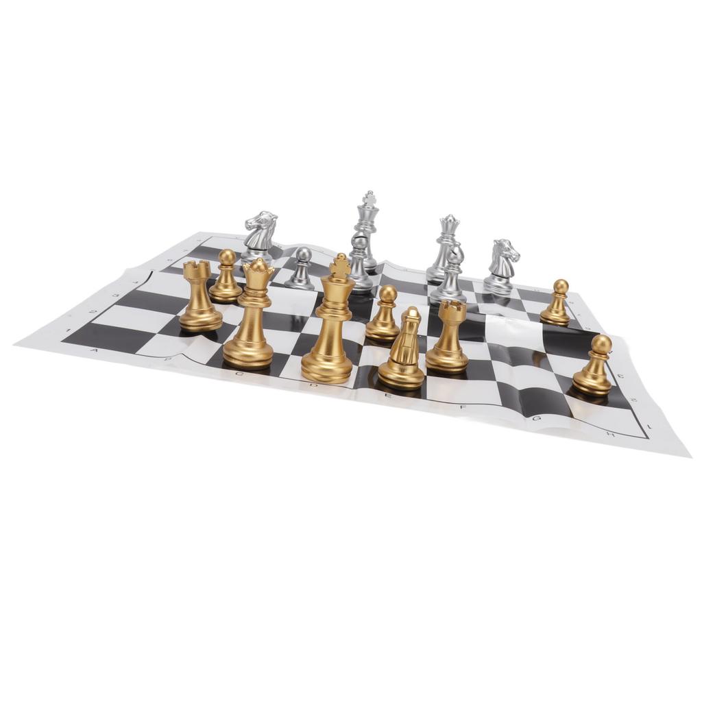 International Chess Set Wearproof International Chess Pieces Board Set with Storage Iron Box for