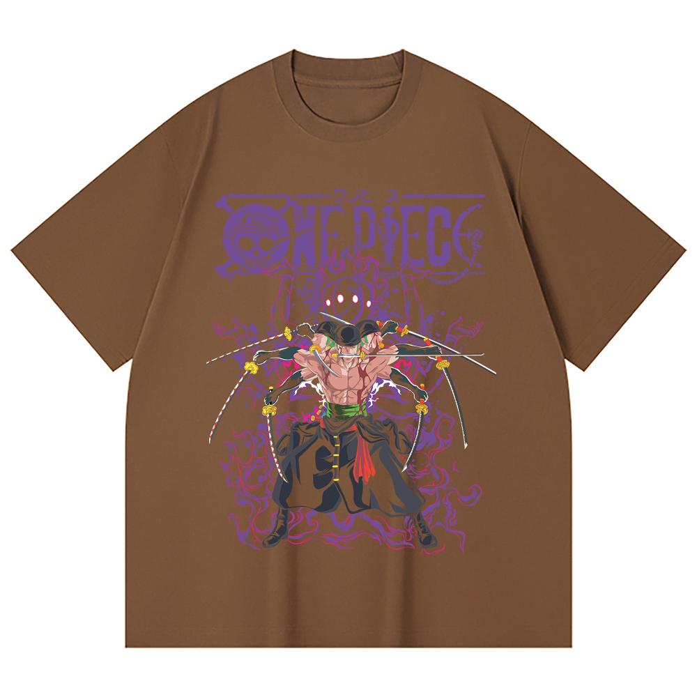 230 Gsm 100% Cotton One Piece V65 Zoro Print Unisex Heavy Cotton T Shirt