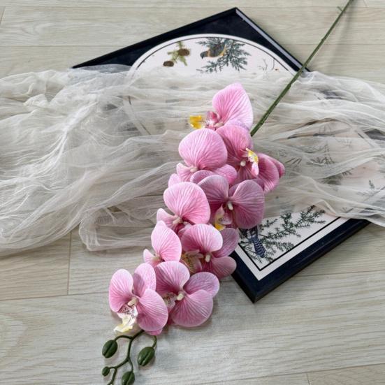 Faux Orchid Stems 39 Inch Artificial Phalaenopsis Flowers with 9 Heads Full Blooms for Valentine's Day Home Office Wedding Party Decor