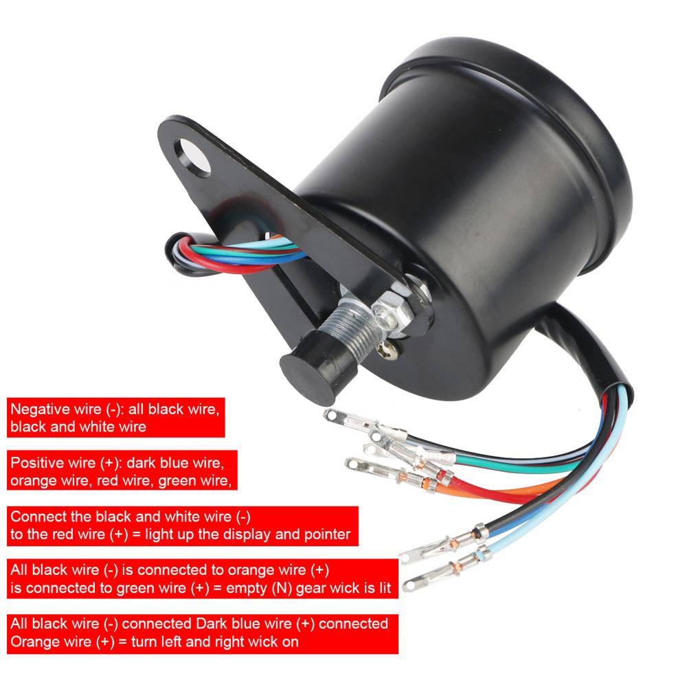 12V Motorcycle Speedometer for Cafe Racer Motorbike Universal Backlight Indicator Odometer Gauge with LED Signal Light
