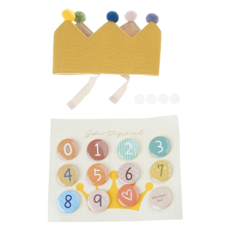 Schönes Design Wiederverwendbarer Geburtstagshut Krone für Kinder Happy Birthday Hut Baby Geburtstag Foto Requisiten Geburtstagsparty Deko-