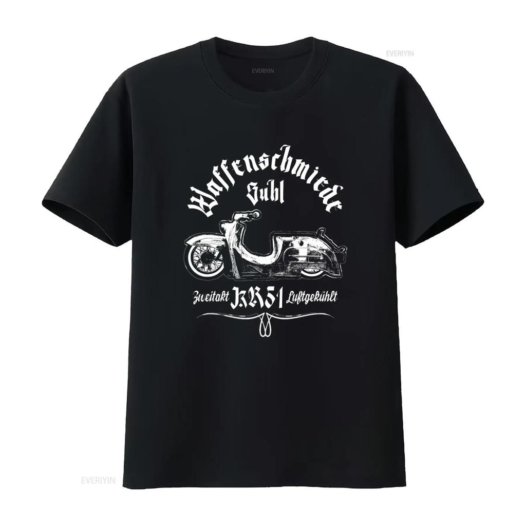 Gunsmith Suhl Schwalbe KR51 Roller Moped Vintage Retro Motorcycle Design T Shirt vintage Washed fashion Stylish Unisex