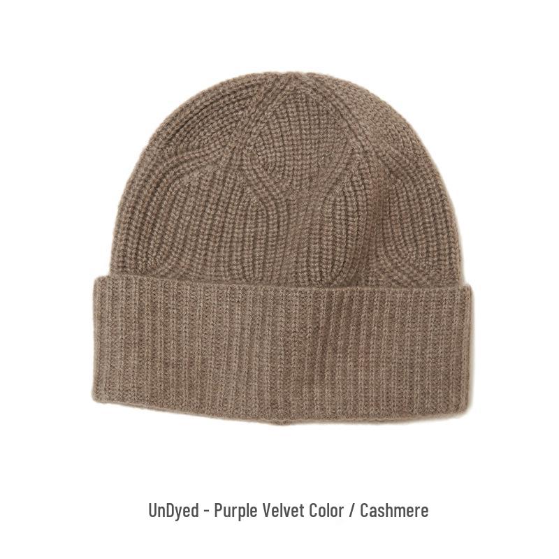 Unisex 100% Pure Cashmere Hat - Stylish Knitted Cold-Weather Essential for Autumn and Winter