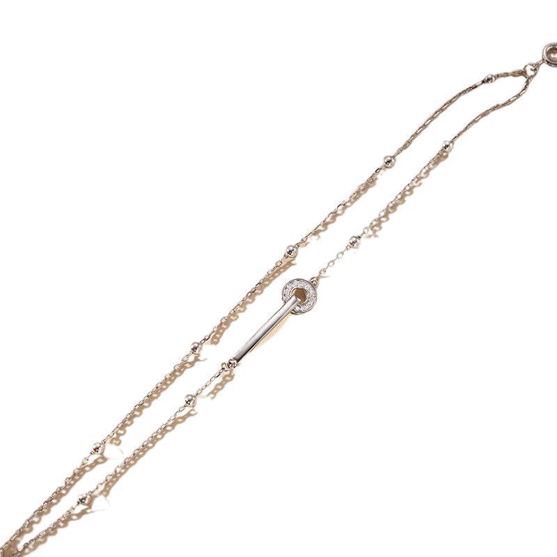 Women's 999 Sterling Silver Double Layer Luxury Bracelet - Summer Stacked Design