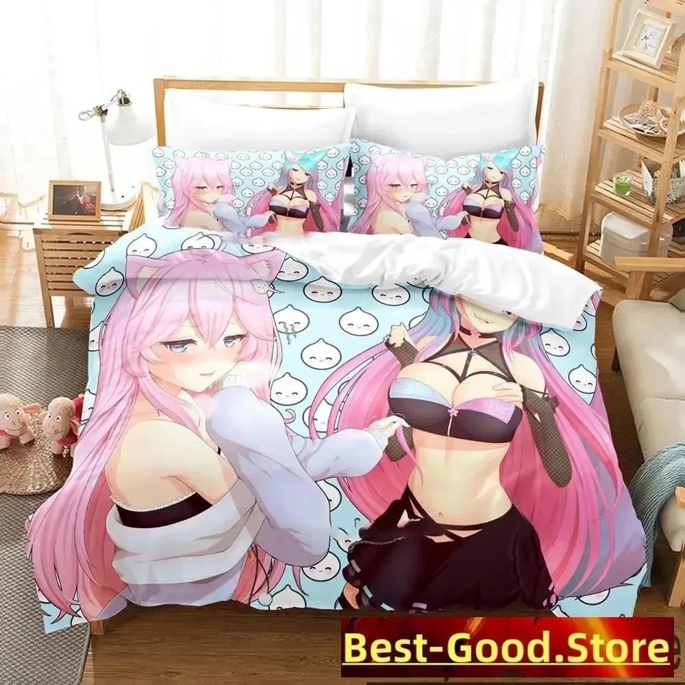 Top Anime Nyatasha Nyanners Bedding Set Printed Bed Set With Pillowcase Bed Duvet Cover Soft Single Double Queen Super King Size