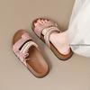 Fashion French Pearl Platform Slippers Women's Summer 2025 New Sandals Open-toe Cool Breatheable Princess Shoes Mules Female