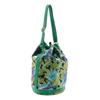 Hermes One Belt Shoulder Bag Botanical Pattern Bird Pattern Vintage Green Cotton Women Used
