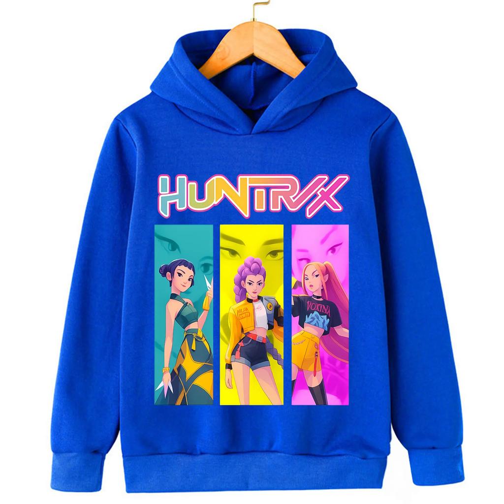 KPOP Devil Hunter Boy Girl Hoodie Street Sports Casual Trendy Harajuku Cartoon Children Autumn Winter Sweatshirt Clothing Top