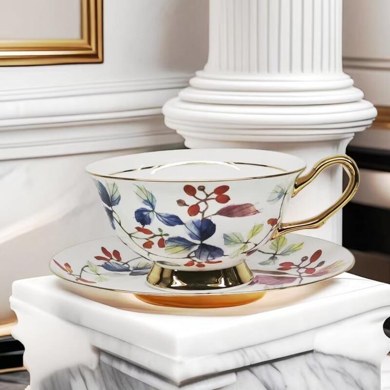 

Gold-Rimmed Ceramic Coffee Cup Set