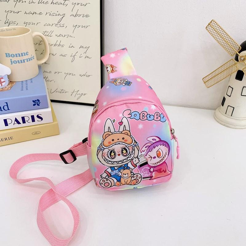 1 Piece Cartoon Anime Labubu Children Chest Bag Cute Zipper Coin Purse