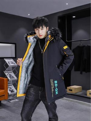 Parka d'hiver mi-longue en coton pour homme 2025: Vêtements d'extérieur épais, doublés de velours, chauds