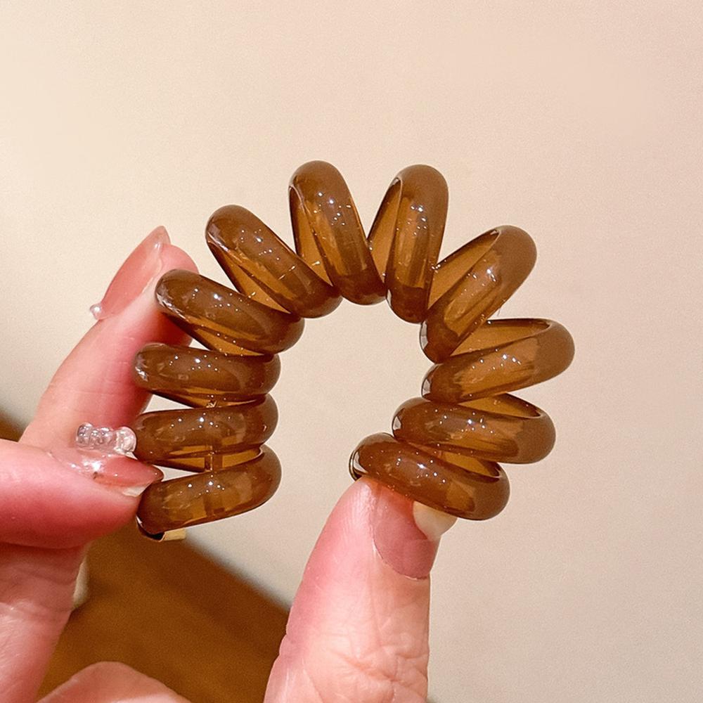 5Pcs Women Ponytail Elastic Hair Bands Telephone Wire Hair Ties Scrunchies Random Color Rubber Headband Girls Hair Accessories