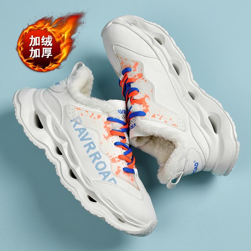 

Fleece-Lined Casual Sneakers Non-slip Thick Sole Warm Winter Running Sport Shoes Women 45 білий